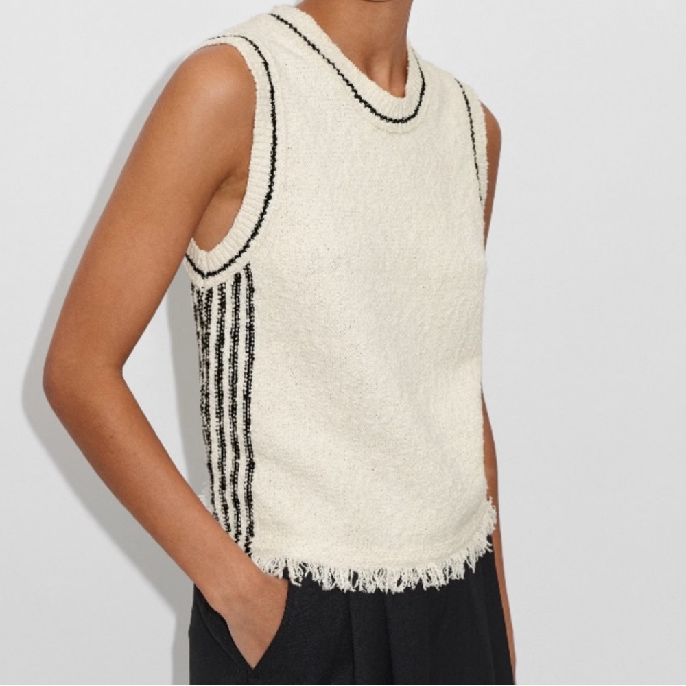ME+EM Textured Cotton Summer Boucle' Vest / Sweater Vest